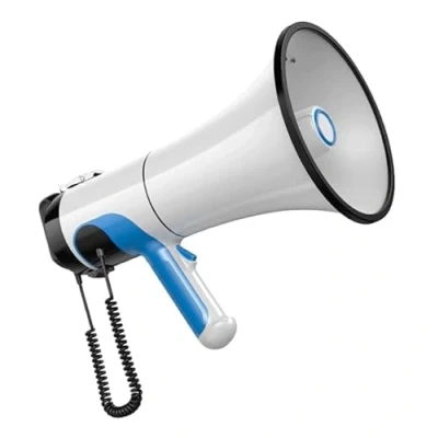 Imagen de Megafono Megáfono Megáfonos de mano Control volumen ajustable Altavoz Bullhorn 100 W Dispositivo USB Actividades al aire libre sirena incorporado Portatil Portátil(