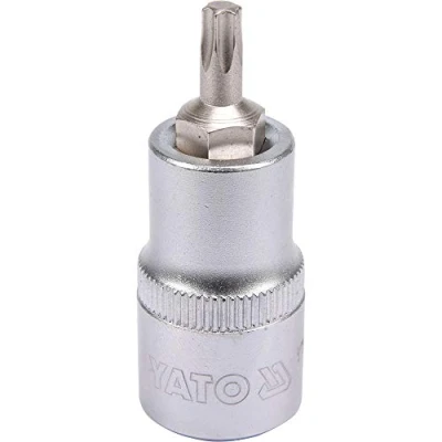 Imagen de YATO YT 04312 Piezas insertables de llave cubo 1/2 Torx DIN 3120 T27 Acero cromo vanadio, para herramientas