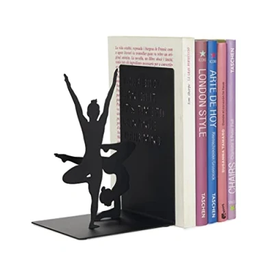 Imagen de Balvi Sujetalibros Yoga Color Negro Soporte para Libros de estantería en Forma posición Me