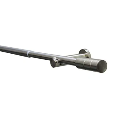 Imagen de GARDINIA Juego de barras cortina Kreta, Incl. material fijación, Barra extensible, 190 340 cm, Metal, Acabado acero inoxidable