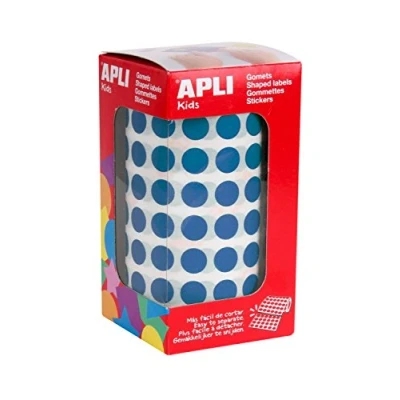 Imagen de Gomets autoadhesivos circulares 10,5mm azul en rollo