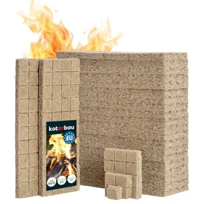 Imagen de KOTARBAU® encendedor de chimenea, 1200 unidades, dados para barbacoa, rápido, ecológico, carbón, leña, lana madera