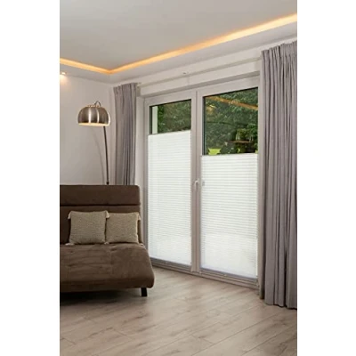 Imagen de Khome Quemador Plisado Klemmfix, Poliéster, Combustible Blanco, B80 x H210 cm