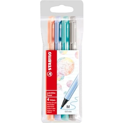 Imagen de Rotulador punta media STABILO pointMax Estuche con 4 colores pastel