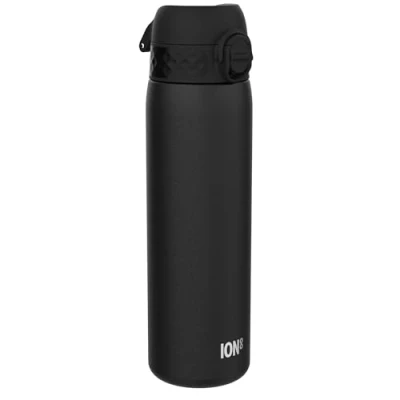 Imagen de Ion8 Botella Agua Acero Inoxidable Termica, 500ml, a Prueba de Fugas, Fácil Abrir, Cerradura Segura, Aptas para Lavavajillas, Adapta Portavasos, Asa Transporte, Resistente Rayones, Negro