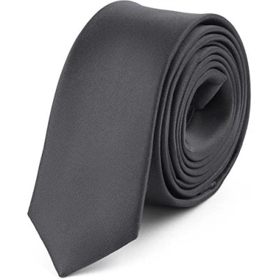 Imagen de Ladeheid Corbatas Estrechas Diversidad de Colores Accesorios Ropa Hombre SP 5 (150cm x 5cm, Grafito)