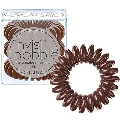Imagen de Invisibobble Gomas de pelo espiral marron Pretzel Brown Original x3 Goma antirotura marrones cordón telefónico hombre