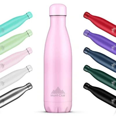 Imagen de Mont Clair l&#039;O Botella agua Acero Inoxidable Isotermica Termica sin BPA, 12h de Bebida Caliente y 24h Fría, Termo con pared Doble Aislamiento, 1L Rosa