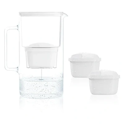 Imagen de Wessper Jarra Filtradora de Agua, 3 Litros, set Agua Cristal y 2 Filtro Compatible con Brita Maxtra, Filtrante Carbón Activado Blanco