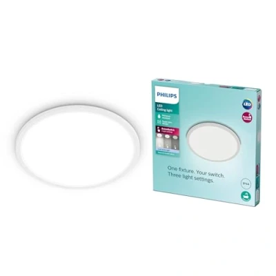 Imagen de Philips Plafón Superslim, lámpara LED de techo funcional, color blanco, luz blanca fría regulable, 40K 15W