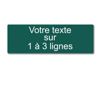 Imagen de Placa grabada personalizada de 1 a 3 líneas, 20 x 6,5 cm, autoadhesiva verde oscuro