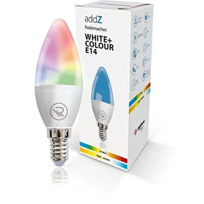 Imagen de RADEMACHER addZ White + Colour E14 Bombilla LED (4,8 W, Zigbee 3.0, RGBW, 16 millones de colores, intensidad regulable), (8437)