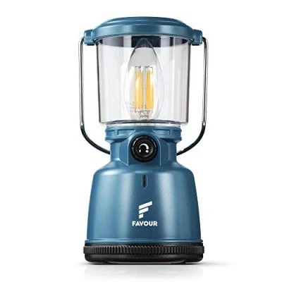 Imagen de Lampara Camping Retro Filamento LED Linterna recargable Farol Impermeable y Robusta IP64, Iluminación regulable, Modo Luz de Vela Carpa 360 Grados, gancho integrado