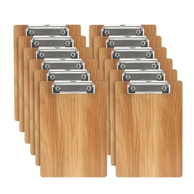 Imagen de A5 Portapapeles de Madera con Pinza,12 Piezas Agujero Colgante,A5 Tablero Escritura