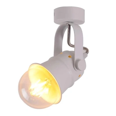 Imagen de TWSXTE Plafón blanco, foco LED para interiores regulables, apliques estilo vintage country, pantalla E27 bombillas de hasta 60W (sin bombilla)