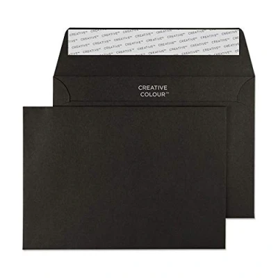 Imagen de Creative color C6 114 x 162 mm Monedero Pelar y Seal Sobres Jet Black (paquete de 25)