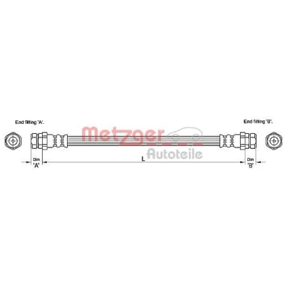 Imagen de METZGER 4110244 Latiguillos de Freno 234 VOLKSWAGEN: Touran I