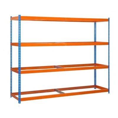 Imagen de Simon Rack Estanteria Industrial, 2000x1800x450 mm, 400 kg de Punto Flexión, 4 Alturas, Sin Bandejas, Estanterias Almacenaje, Metalicas, Azul/Naranja SimonTaller