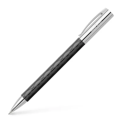 Imagen de Faber Castell 138900 Portaminas con cuerpo en resina de color negro, guilloqueada el acabado Rhombus, mina 0.7 mm, graduación B