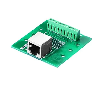 Imagen de SIENOC RJ45 / 8P8C a Tornillo Terminal Breakout Board con Clips de Carril DIN