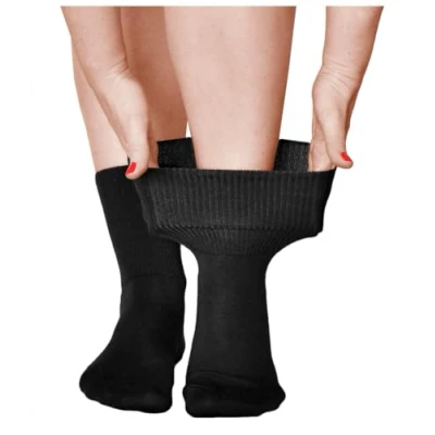 Imagen de vitsocks Calcetines Extra Anchos Diabéticos No Aprietan Mujer (3 PARES) Pies Hinchados, negro, 39 42