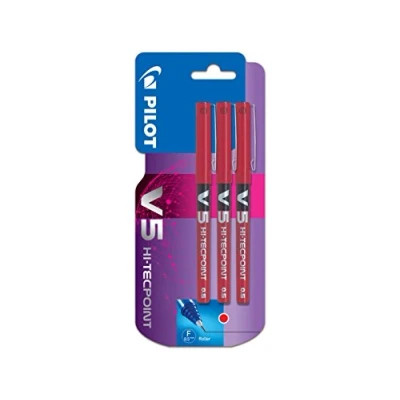 Imagen de Pilot V5 Bolígrafo roller (3 unidades), color rojo