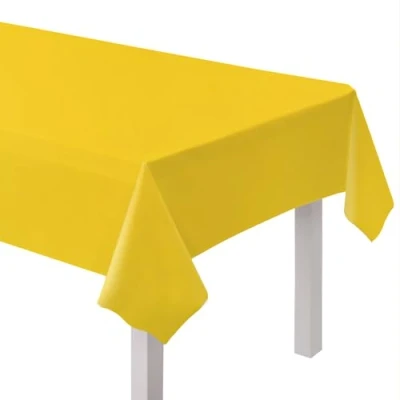 Imagen de amscan 9915404 205 Mantel de Papel Reciclado ecológico para Mesa Fiesta, Color Amarillo, 2,74 m