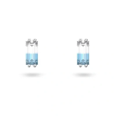 Imagen de Swarovski Pendientes Stilla, con Circonitas de Talla Cojín en Dos Tonos, Baño Rodio, Azul, la Colección Stilla