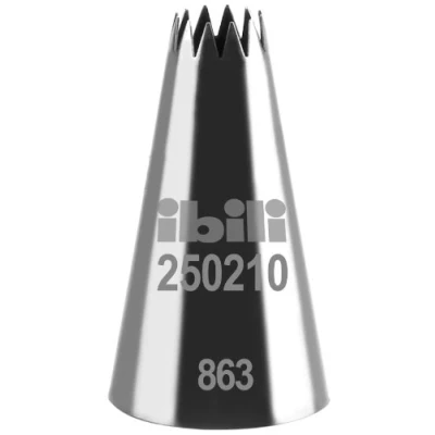Imagen de Ibili Étoile Multi branche Boquilla Estrella MULTIPUNTA 10 MM, Stainless Steel, Plateado, 6x3x3 cm
