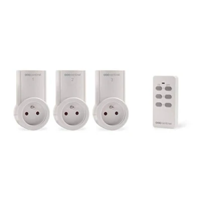 Imagen de SCS SENTINEL HCN0016 Dentro Conector Toma de Corte Actual Tomando télécomandée con Mando a Distancia Kit 3 Tomada por Control Remoto Controlpower 2300W HCN0016, Blanco