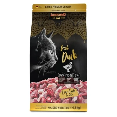 Imagen de Leonardo Fresh Duck [1,5 kg] Alimento para Gatos seco con un 85% de Carne Fresca Completo Adultos Todas Las Razas a Partir 1 año Edad