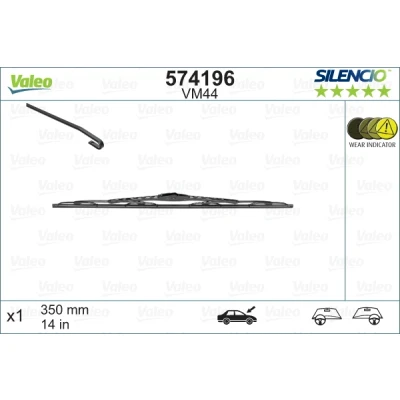 Imagen de Limpiaparabrisas Valeo Silencio Performance, Conventional Single 574196 350mm delante Estándar TOYOTA: Yaris I Hatchback, Auris Hatchback