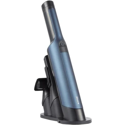Imagen de Shark WandVac 2.0 Aspiradora de mano sin cable, pequeña y ligera, gran capacidad succión, boquilla estrecha cepillo para polvo, multisuperficie, base carga, azul, WV270EU