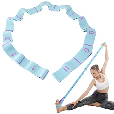 Imagen de Banda de Estiramiento Yoga, Bandas Elasticas Fitness Resistencia Yoga Cinturon con 11 Anillos para Pilates, Gimnasia, Entrenamiento Danza Física