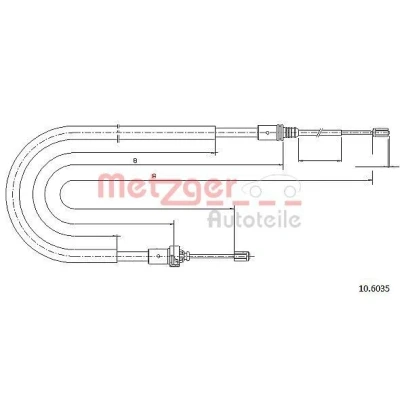 Imagen de METZGER 10.6035 Cable de Freno Mano Atrás izquierda, derecha, derecha 1796/945 COFLE PEUGEOT: 207 Hatchback