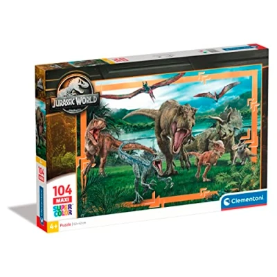 Imagen de Clementoni Puzzle Infantil 104 Piezas Maxi Grandes Jurassic World Desde 4 años (23770)