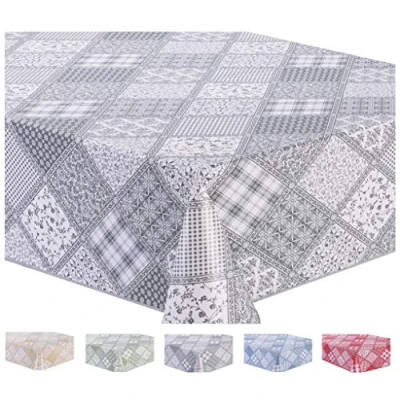 Imagen de Home Direct Mantel de Hule, Rectangular 140 x 180cm Gris Claro
