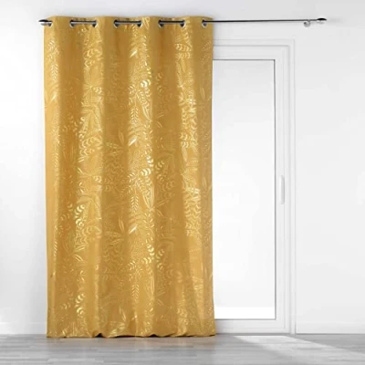 Imagen de Douceur d&#039;Intérieur, Cortina con Ojales (140 x 260 cm), Color Amarillo y Dorado
