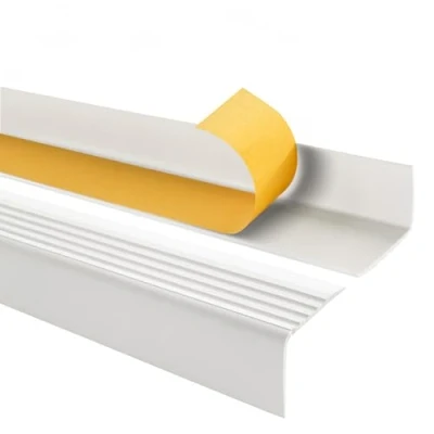 Imagen de Quest Perfil de borde para escaleras autoadhesivo PVC, protección escalera, 50x42mm RGP, blanco, 100cm