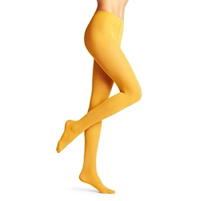 Imagen de Falke Pure Matt 50 Den W Ti Semiopaco Unicolor 1 Pieza, Medias Mujer, Amarillo (Amber 1851) nuevo ecológico, XL