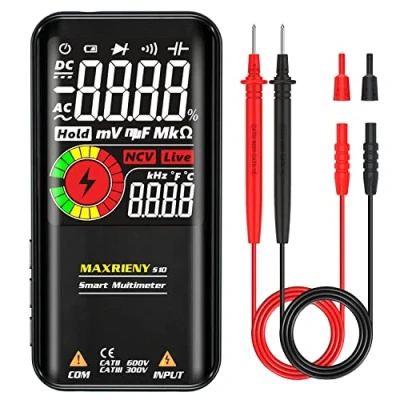 Imagen de MAXRIENY Multímetro Digital Probador Electricial Inteligente 9999 Contadores Auto Rango Voltímetro de bolsillo Capacitancia Resistencia Continuidad Frecuencia trabajo Comprobador tensión