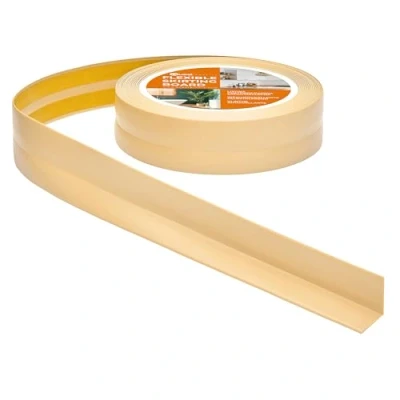 Imagen de Quest Rodapiés Flexible Autoadhesivo 30 mm x Rodapié Plegable para Cocina Baño Cinta de sellado Perfil PVC Estanco Decorativo 10 Metros Crema