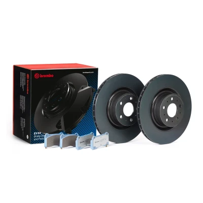 Imagen de BREMBO KT 08 042 Kit de discos y pastillas freno ventilación interna sin accesorios Chapa antichirridos con avisador acústico desgaste