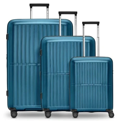 Imagen de Pactastic Colección 01 y 01+, Turquesa metalizada, Kofferset (3 teilig) erweiterbar, Carro rígido con ruedas giratorias