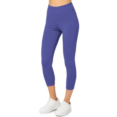 Imagen de Merry Style Leggins Deportivos para Mujer Pantalones Piratas Suaves Elásticos Leggings de Algodón 3/4 Mallas Confortables MS10 199 (Cobalto,S)