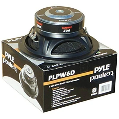 Imagen de SUBWOOFER PYLE PLPW6D DE 300 WATT RMS Y 600 MAX 6,5&quot; 16,50 CM 165 MM WOOFER DVC DOBLE BOBINA 4 + OHM SUBES ÓPTIMOS TAMBIÉN POR PUERTAS ES PORTERO AUTO O EN CAJA