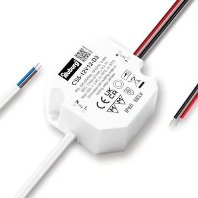 Imagen de illuburg Transformador LED 12V Regulable TRIAC 2,4W 12W Impermeable IP65 para Tira Alimentador Fuente de Alimentación