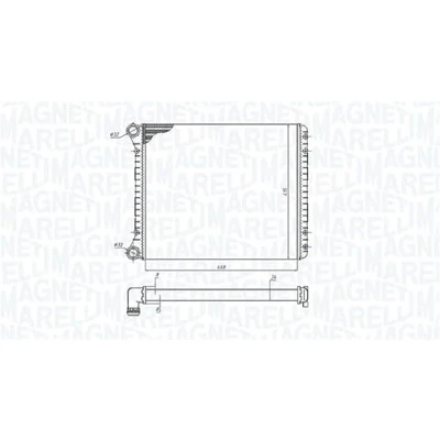 Imagen de MAGNETI MARELLI 350213198900 Radiador, refrigeración del motor 470mm 416mm 34mm Aletas unidas mecánicamente