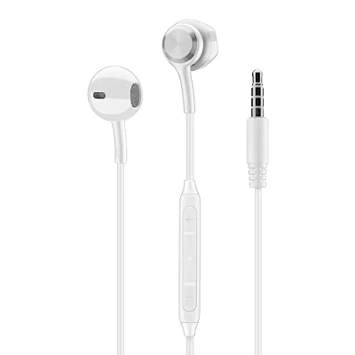 Imagen de Auriculares de botón Music Sound Remote, Micrófono integrado, Conexión audiojack 3.5mm, Blanco