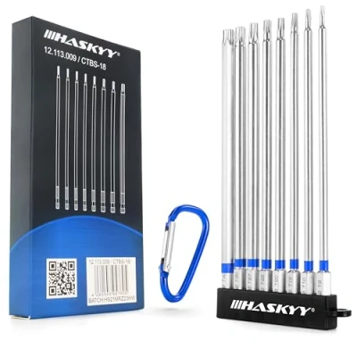 Imagen de 1/4&quot; Torx Bits Set 150mm Largo T8 T40 8 Piezas Destornillador Hexagonal Bit Magnético